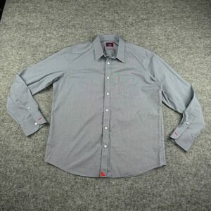 UNTUCKit Shirt Mens Extr‎ Large Blue Micro Plaid Wrinkle Free Button Up Casual